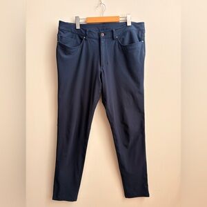 Male Lululemon ABC Skinny Fit Pants (Warpstreme) 36 x 32 Colour: Navy